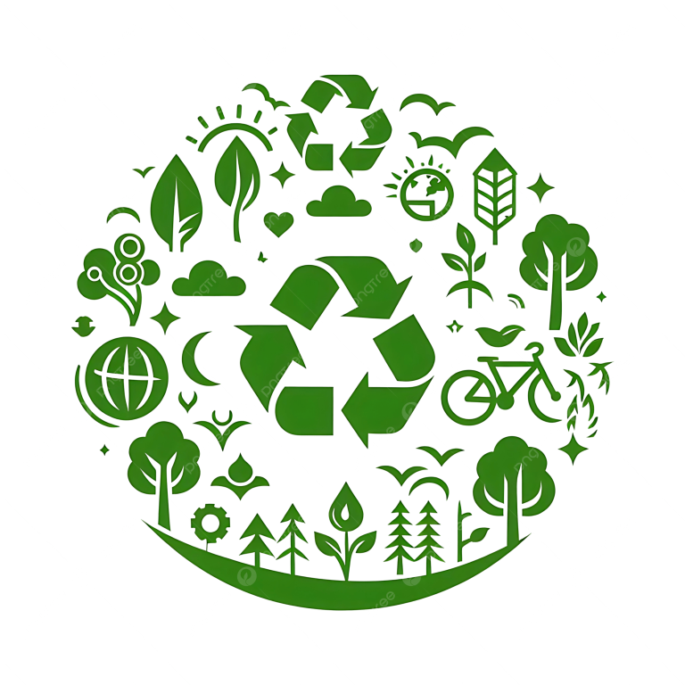 pngtree green recycling symbol with nature and eco friendly icons