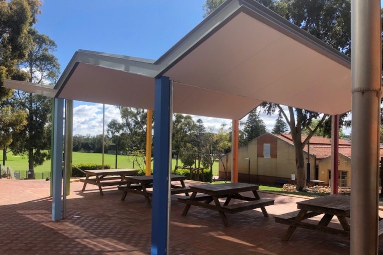 bow steel custom steel fabrication cranked canopy pergola shelter canopy & shelter fabrication