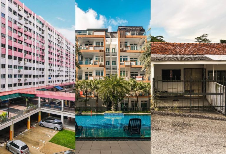 hdb flats, condominiums, and landed properties