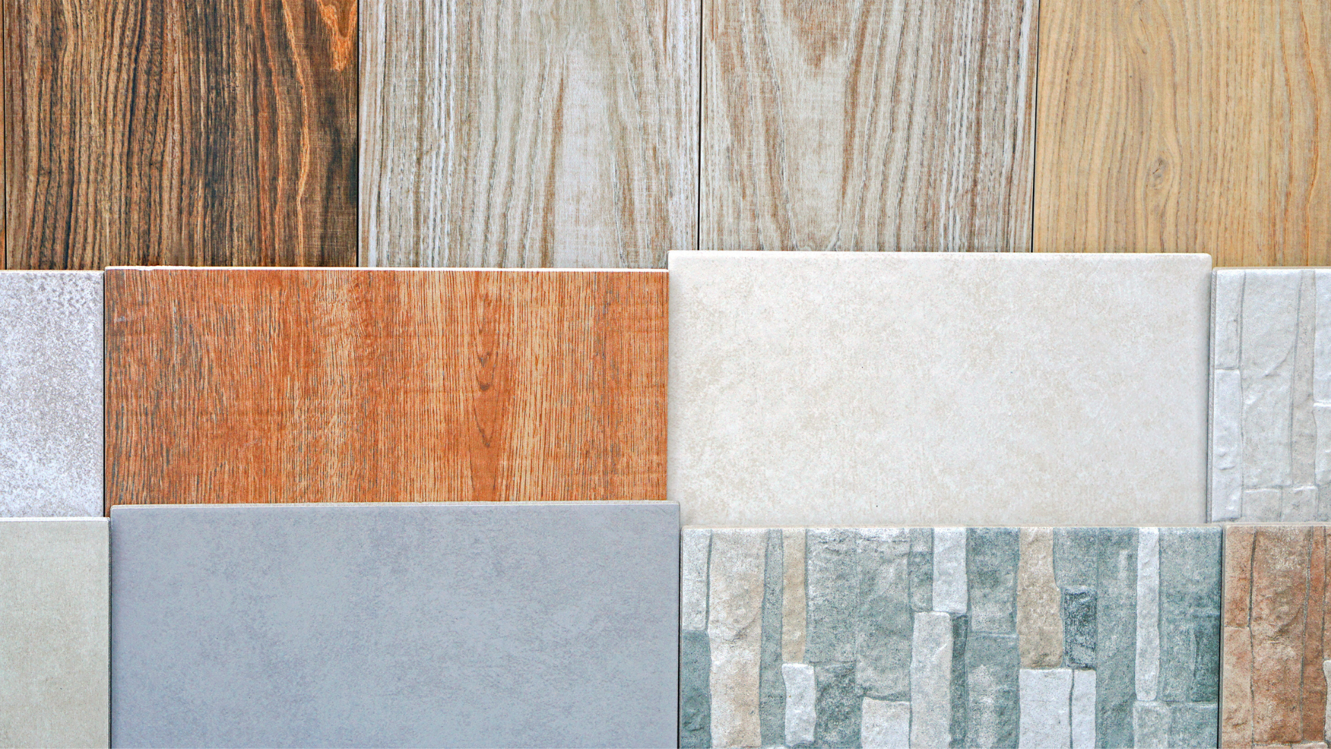 collection of porcelain and ceramic tiles material with colors and patterns porcelain, ceramic, marble, and vinyl tiles