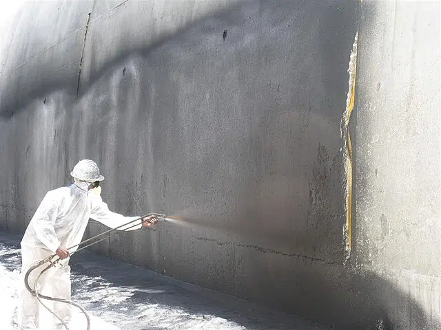 water proofing wall crack repair and re coating