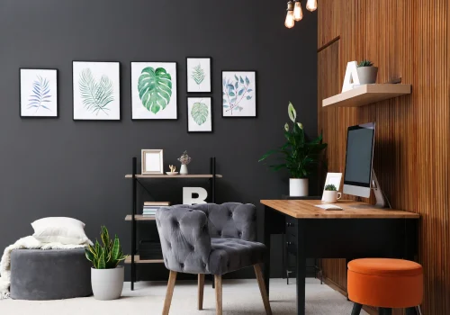 charcoal gray office painting sg