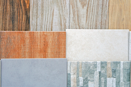 collection of porcelain and ceramic tiles material with colors and patterns porcelain, ceramic, marble, and vinyl tiles